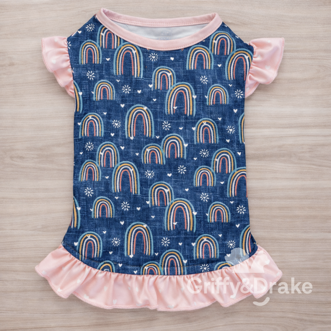 Rainbow ruffle shirt